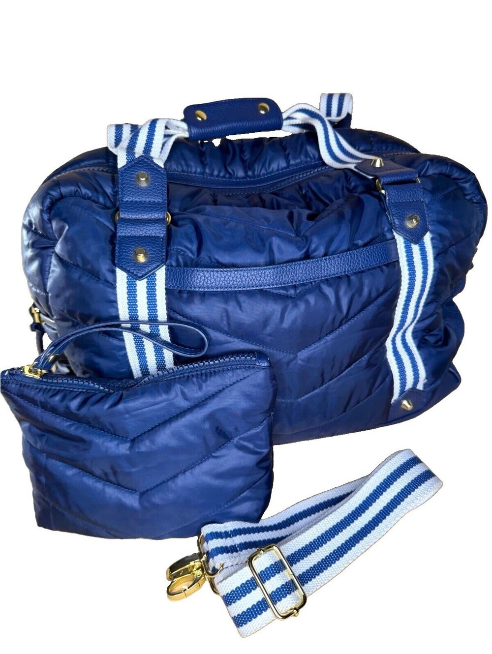 Cynthia Rowley Blue Quilted Satchel
